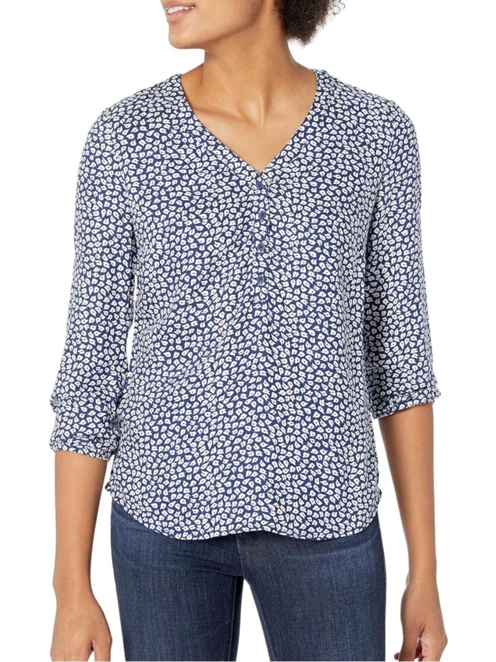 Essentials Blue Printed Top Size XL
